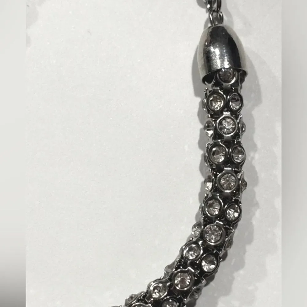 Silver Tone Jeweled Rhinestone Women’s Evening Bracelet